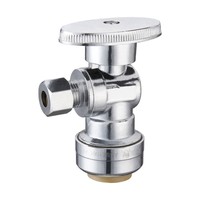 Vanne d'arrêt en laiton quart de tour Vanne d'arrêt d'alimentation Vanne d'angle Push fit x COMP sans plomb pour application de plomberie américaine