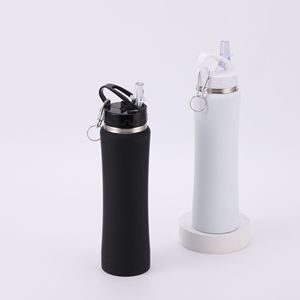 Botella de Agua Portátil para Esquí al Aire Libre, 600ml 750ml, Acero Inoxidable, Aislamiento al Vacío, Botella Deportiva con Pajita y Llavero, Taza Reutilizable - Product Image 2
