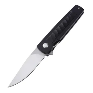 8.4 Inches High Grade D2 Steel Edc Folding Pocket Knife G10 Handle Outdoor Camping Hunting Knife with Gift Box