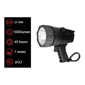 El taşınabilir güçlü avcılık projektör satış led ip67 manyetik şarj edilebilir spot el feneri