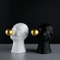 Evelyn noir blanc visage bulle Design résine accessoires de maison décoration nordique abstraite ornements de bureau créatifs modernes