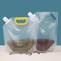 Sac à eau de rangement Transparent pliable, 1l, 1,5 l, 2l, 5l, grand emballage liquide, pochette à bec avec poignée
