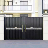 Porte de cour en aluminium avec technologie résistante à l'usure, style d'inspiration centraasiatique, motif personnalisé, accessoires, passage piétonnier