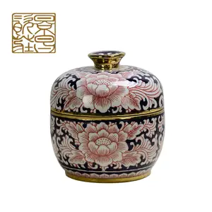 中国现代风格彩绘瓷器陶瓷装饰姜罐