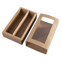 Boîtes d'emballage alimentaire en papier de haute qualité, prix d'usine, jetables, en papier kraft, pour poulet frit, gâteaux, macarons, avec fenêtre
