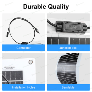 200W Flexible Solar 100W 2 Pieces Solar Controller and <b>Cable</b> Set for Camping Trips Waterproof Mono Solar 100W*2 Cheap Monocrysta - Product Image 5