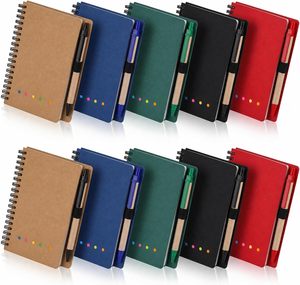 Bloc-notes en kraft avec logo personnalisable, stylo, notes adhésives, carnet à spirales, bloc-notes imprimés promotionnels, bloc-notes personnalisés avec stylo - Product Image 1