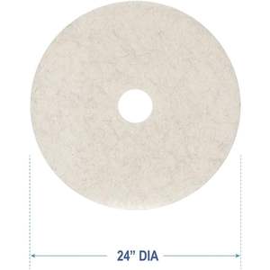 Pads de polissage de sol naturels de 24 pouces Boardwalk BWK4024NAT, blancs (5/carton) - Product Image 1