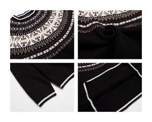 Suéter Retro <span class=keywords><strong>de</strong></span> Punto con Bordado Estilo Fair Isle para Hombre, Otoño e Invierno, Estilo Casual, Color Block, para Parejas - Product Image 4