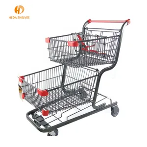 Pas cher prix épicerie utilisé panier dimensions métal utilisé chariots de supermarché à vendre