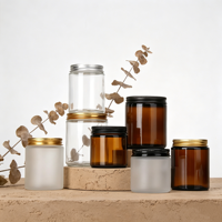 Pot à bougie en verre d'art moderne 120 ml, cylindre multicolore, bouchon à vis décoratif unique, vente en gros d'usine, artisanat