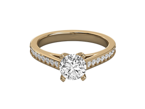 แหวนเพชรแท้ 1 กะรัต เพชรเจียระไนแบบบริลเลียนท์ ผลิตในห้องปฏิบัติการ ได้รับการรับรองจาก IGI ระดับความสะอาด VVS1 ตัวเรือนเงินแท้ 925 ชุบทอง 14K แหวนแต่งงาน - Product Image 4