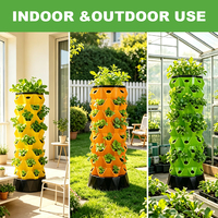 Tour de jardin empilable pour 30 plantes en HDPE recyclé, prête à l'emploi, avec LED à spectre complet, pour projets de jardinage pour enfants et récoltes rapides et fraîches
