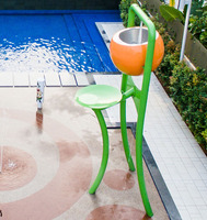 Structure de jeu aquatique extérieure pour parc aquatique, structure paysagère, aire de jeux aquatique, construction en fibre de verre et acier, grand seau à eau goutte à goutte