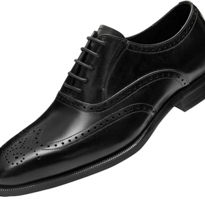 Chaussures Oxford de mariage formelles pour hommes, en cuir véritable de luxe, faites à la main, avec design perforé au laser, style vintage, confortables - Product Image 1