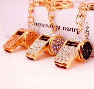 Hot Selling Creative Small Gifts Diamond Rhinestone Whistle <b>Key</b> <b>Chain</b> Creative <b>Key</b> Ring Trendy Keyring Car Keychain - Product Image 1