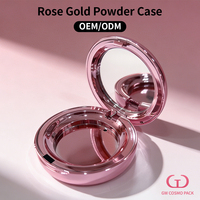 Boîtier vide double face en ABS pour poudre compacte effet coussin d'air, couleur or rose, avec miroir, moulage de précision, logo personnalisé, OEM, vente en gros, en vrac