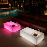 Seau à glace lumineux LED d'extérieur, étanche, anti-UV, anti-jaunissement, pour bar à café, table de patio, en PE recyclable