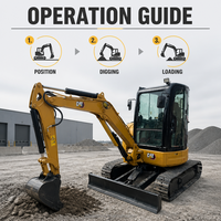 Excavatrice CAT 303.5 d'occasion de précision, 3,5 tonnes, à rayon de braquage compact, pour projets urbains et utilitaires
