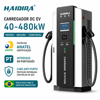 Chargeur rapide commercial DC pour véhicules électriques 60kW-480kW pour le Brésil, conforme ANATEL, double pistolet CCS2, interface utilisateur portugaise, station de recharge