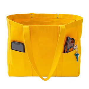 <span class=keywords><strong>2</strong></span> ön cepler ve dizüstü bilgisayar kılıfı ile büyük yardımcı 16 Oz tuval Tote öğretmen çantası - Product Image 4