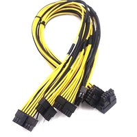 Kabel sudut kanan 8P ganda 12VHPWR 3.0 12 + 4 PCIE 5.0 kompatibel TPE PVC jaket GPU RTX 3090Ti 4070Ti 4080 4090 3A pengisian cepat