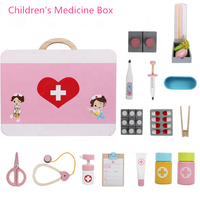 Kit médical unisexe en bois Ensemble de jouets pour filles et garçons Simulation de jeu de rôle pour enfants d'âge préscolaire