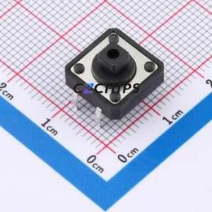 TC-1103T-B-B Tactile Switch Through hole,12x12mm Switch Single Pole Single Throw Rectangle Button 1.6N Through Hole - Product Image 1
