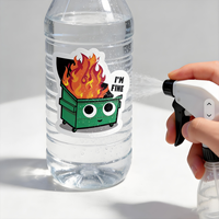 Autocollants personnalisés découpés à la forme « I'm Fine » Meme Comic Personnage émotionnel, en vinyle imperméable, pour bouteille d'eau et carnet
