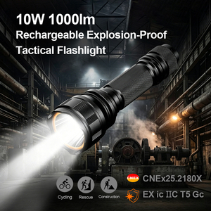 Linterna EDC Resistente a Bajas Temperaturas a Prueba de Explosiones, Lámpara para Bicicleta de 10W de Alto Lumen, Certificación CNEX, Linterna de Patrulla para Construcción - Product Image 2