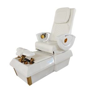 Muebles de Salón de Belleza de Lujo, Silla de Manicura de Cuero PU, Silla de Pedicura Eléctrica con Masaje sin Tuberías, Mesa de Masaje Negra Moderna - Product Image 3