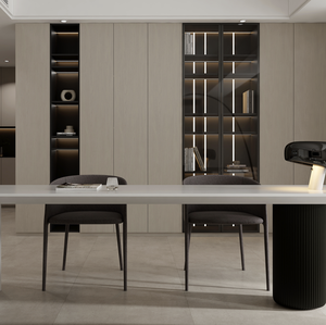 Libreria Moderna Personalizzata con Ripiani in Legno e Spazio per Scrivania, Design Salvaspazio ed Ecologico per Arredamento Soggiorno di Appartamenti e Ville - Product Image 3