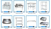 Table de préparation des aliments en acier inoxydable 304 personnalisée avec roulettes pour hôtels et restaurants commerciaux