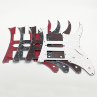 Guitare électrique IB 7V HSH avec pickguard en celluloid à trois couches, 10 trous, panneau avant anti-rayures en nacre pour guitare électrique
