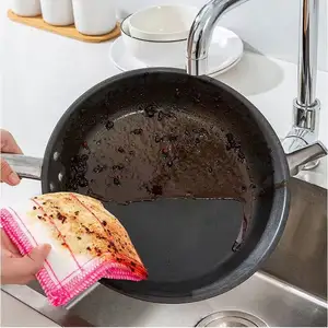 חוט כותנה חדש סופר רך מטלית כלים מטבח סמרטוט ללא שמן מגבת כלים ביתית מטלית ניקוי עבה במיוחד