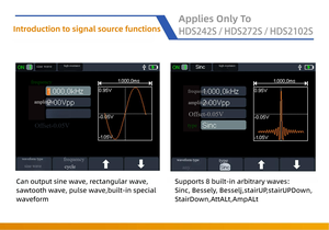ออสซิลโลสโคปแบบพกพา HDS272 250MS/s 200MHz 4.5 มัลติมิเตอร์ดิจิตอลอเนกประสงค์ หน้าจอ LCD 3.5 นิ้ว 8k จุด แหล่งกำเนิดสัญญาณ 1 - Product Image 6
