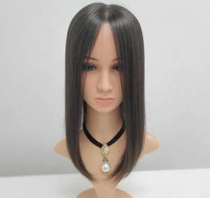 Perruque toupet en cheveux humains à clipser, longue et droite, 14 pouces, légère, volumineuse, aspect naturel, livraison rapide, bonnet respirant - Product Image 1