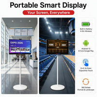 Téléviseur intelligent Android 13 portable et mobile de 32 pouces avec écran tactile, interface USB, batterie, état neuf, TV interactive