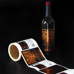 Custom Pre Cut Embossed Gold Personalized Luxury Texture Private RED Wine Waterproof Sticker Wine Bottles Labels