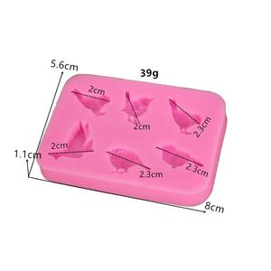 Moules en silicone DIY rectangulaires 3D, 6 motifs différents, pigeons amusants, forme d'oiseau <span class=keywords><strong>pie</strong></span> - Product Image 2