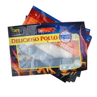 Sac d'emballage en plastique personnalisé, avec poignée debout, fermeture à glissière, pour Grill chaud, rôti, poulet rôti