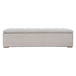 HL278-P naturel tapisserie d'ameublement lin tissu en bois rectangulaire pouf chambre changement de chaussures <span class=keywords><strong>banc</strong></span> de rangement avec siège lit bout tabouret - Product Image 1