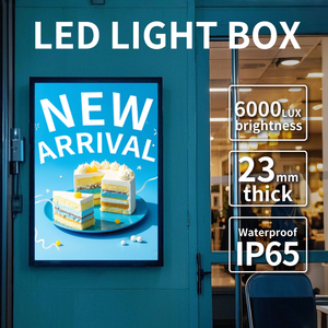 Siêu mỏng treo tường dẫn hộp đèn cho quảng cáo trong nhà vải Tempered Glass cửa hàng đăng ngoài trời <span class=keywords><strong>lightbox</strong></span> - Product Image 5