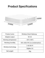 Tuya Smart WiFi Hub Version 3.0 pour la domotique-Passerelle Zigbee sans fil pour interrupteurs muraux Prises de courant Appareils domestiques intelligents