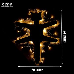 Alfombra Luminosa con Diseño de Gato Frito, Regalos Divertidos para la Aldea Navideña, Alfombra Decorativa de Navidad con Luz <span class=keywords><strong>Siempre</strong></span> Encendida o Intermitente, Decoración de Halloween - Product Image 2