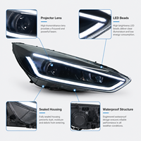 Conjunto de Faros LED BK para Ford Focus 2015-2018, Proyector DRL, Señal de Giro Secuencial, Actualización Plug and Play
