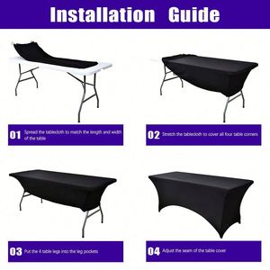 Machine Washable and Reusable 6Ft Elastic-Edged Tablecloth Simple Style for Hotel Home Furnishings Trade Shows - Product Image 5