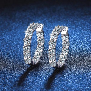 Indian Manufactured Moissanite Diamond <b>Earrings</b> <b>Fine</b> Jewelry with Excellent Brilliance for Women Wedding Party At Best Price - Product Image 5