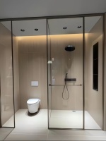 Douchecabine op maat, 8mm gehard glas, schuifdeur, badkamerpartitie voor hotelproject