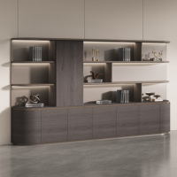Ensemble de mobilier de bureau de direction écologique et résistant à l'eau, bureau de PDG en bois, chaise de patron, armoire latérale, table de direction moderne